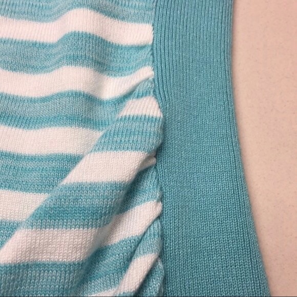 NWT Maurices XL Teal / White Striped Knit Sweater - Picture 4 of 5